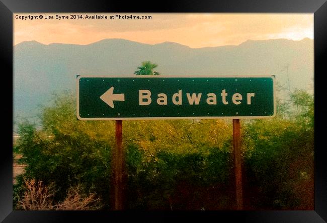 Badwater Signpost Framed Print by Lisa PB