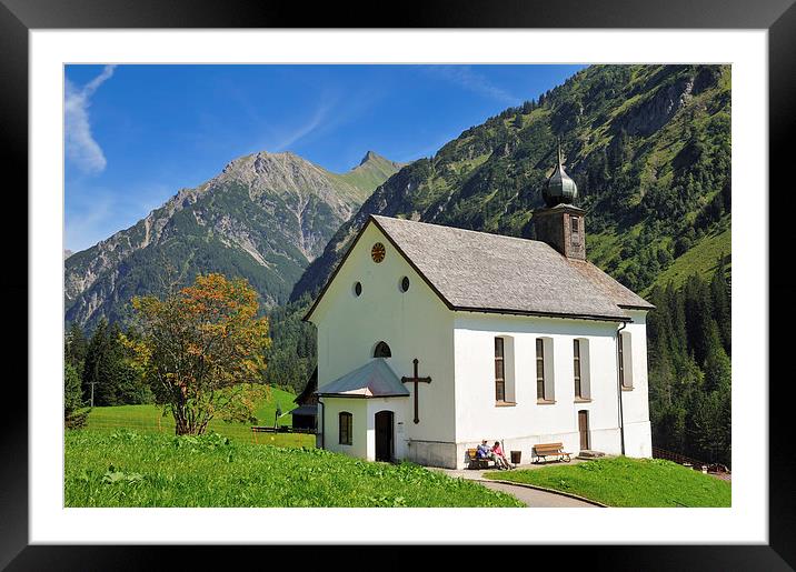 Mountain church Baad Kleinwalsertal Austria Framed Mounted Print by Matthias Hauser