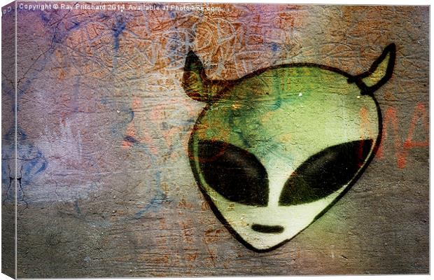 Alien Graffiti Canvas Print by Ray Pritchard