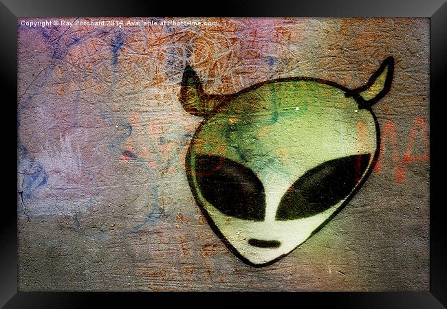 Alien Graffiti Framed Print by Ray Pritchard