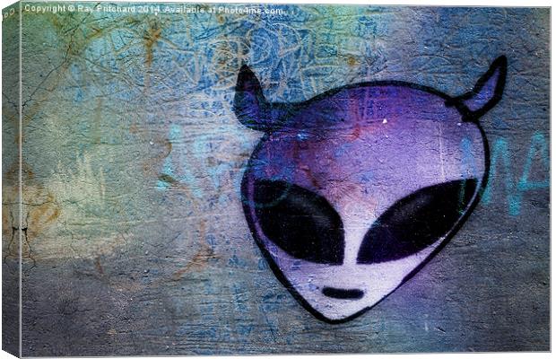 Alien Graffiti Purple Canvas Print by Ray Pritchard
