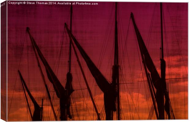 Masts over Maldon Canvas Print by Steve Thomas