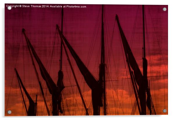 Masts over Maldon Acrylic by Steve Thomas