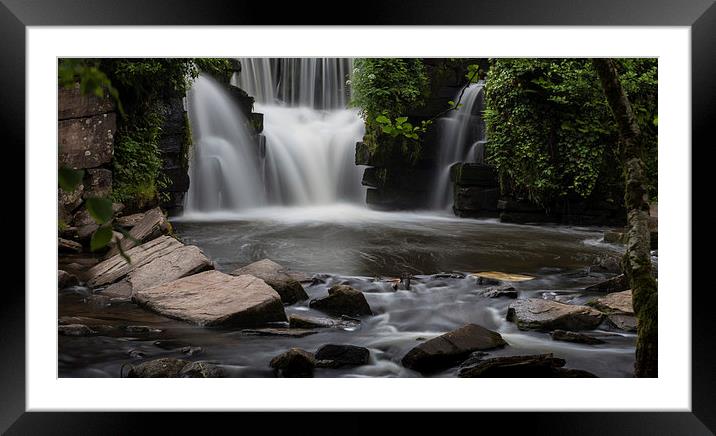 Penllergaer falls Swansea Framed Mounted Print by Leighton Collins