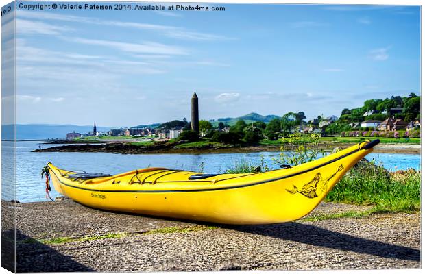 Yellow Kayak Canvas Print by Valerie Paterson