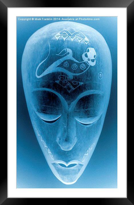 Blue alien. Framed Mounted Print by Mark Franklin