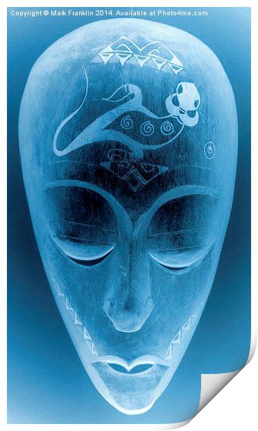 Blue alien. Print by Mark Franklin
