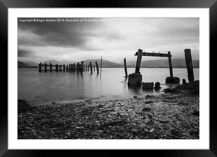 Port Bannatyne Wooden Pier Framed Mounted Print by Angie Morton