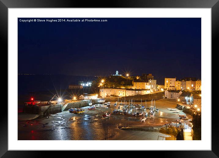 Evening at Tenby Harbour Framed Mounted Print by Steve Hughes