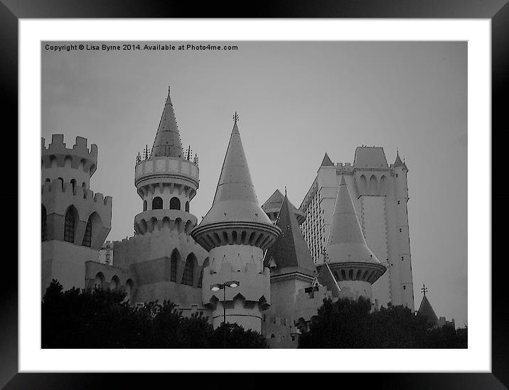 Black and White Excalibur Framed Mounted Print by Lisa PB