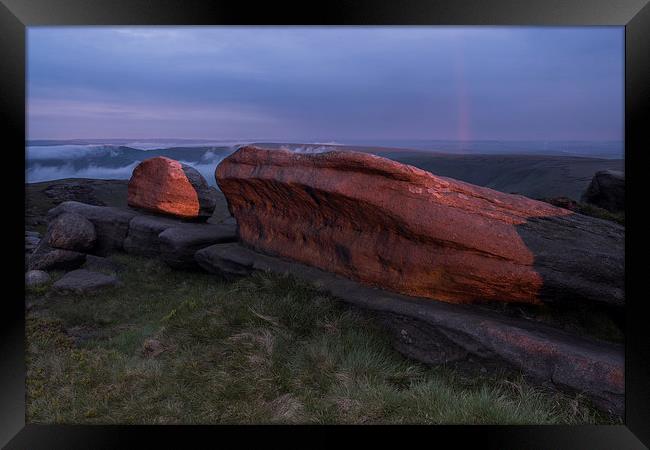 Pym Chair Sunset - Kinder Scout Framed Print by James Grant