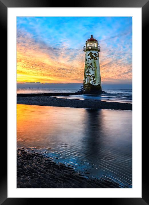 Talacre Lighthouse Sunset Framed Mounted Print by Adrian Evans