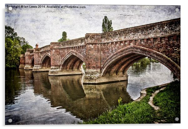 The Bridge at Clifton Hampden Acrylic by Ian Lewis