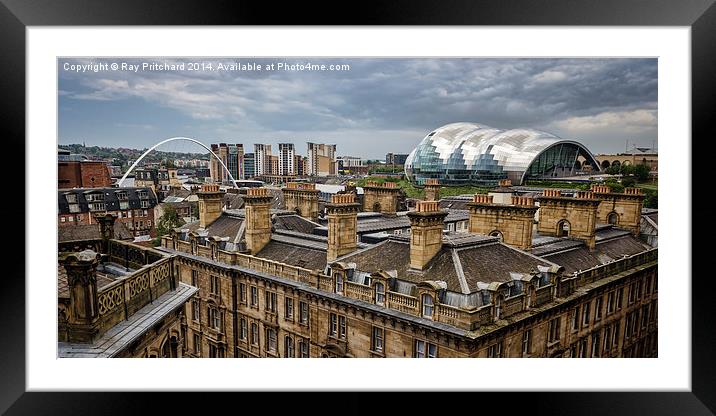 Cloudy Day Over Newcastle Framed Mounted Print by Ray Pritchard