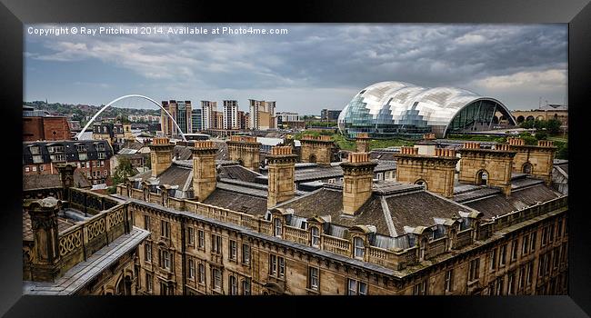 Cloudy Day Over Newcastle Framed Print by Ray Pritchard