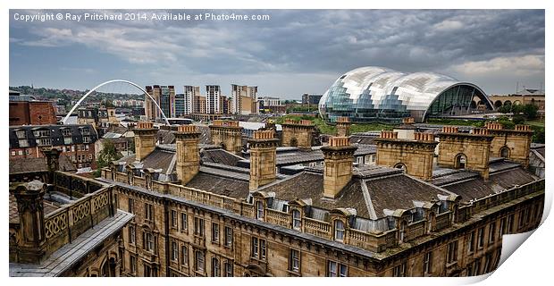 Cloudy Day Over Newcastle Print by Ray Pritchard