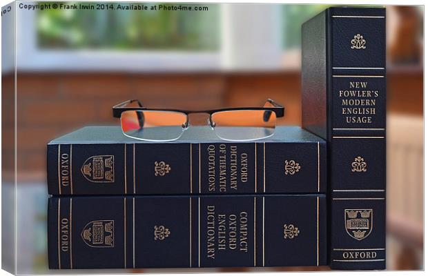 Ready for swotting, Books and Specs Canvas Print by Frank Irwin