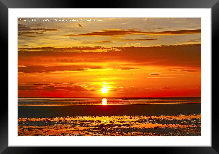Sunset Bay Framed Mounted Print by John Wain
