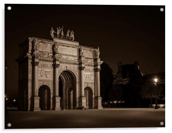 Arc de Triomphe du Carrousel, Paris, France Acrylic by Mark Llewellyn