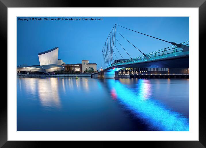 Salford Quays Media Bridge and Imperial War Museum Framed Mounted Print by Martin Williams