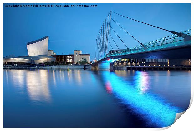 Salford Quays Media Bridge and Imperial War Museum Print by Martin Williams