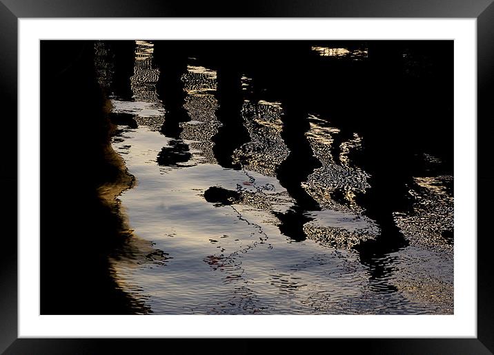 pontoon reflections Framed Mounted Print by elisa reece