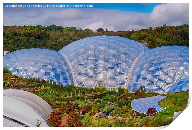 Eden Project Biomes Print by Chris Thaxter