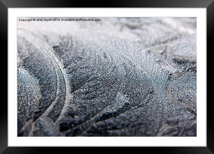 Frosty Ice Patterns Framed Mounted Print by andy myatt