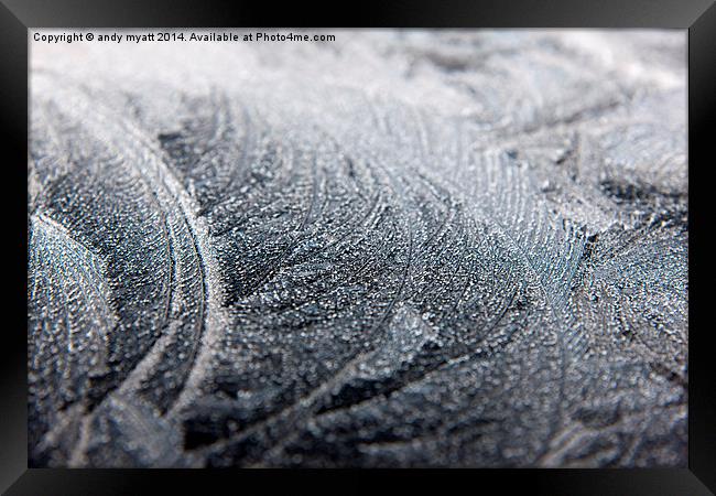 Frosty Ice Patterns Framed Print by andy myatt