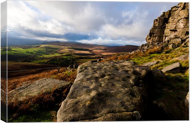 The Peak District Stanage Edge Canvas Print by andy myatt