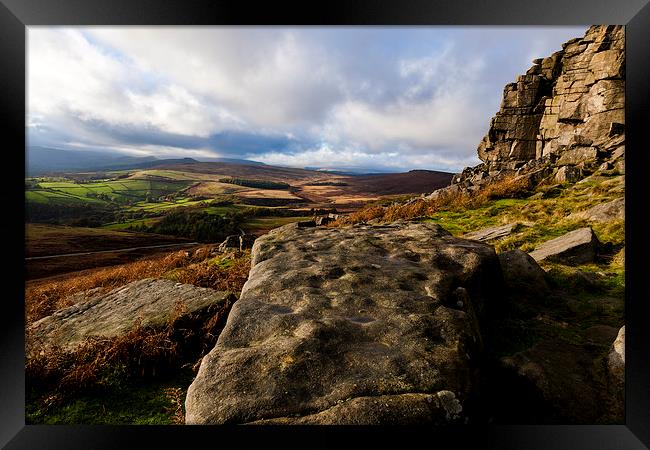 The Peak District Stanage Edge Framed Print by andy myatt