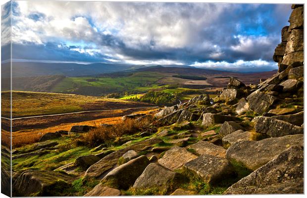 Stanage Edge The Peak District Canvas Print by andy myatt