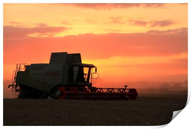 Harvesting the sunset Print by Colin Brittain