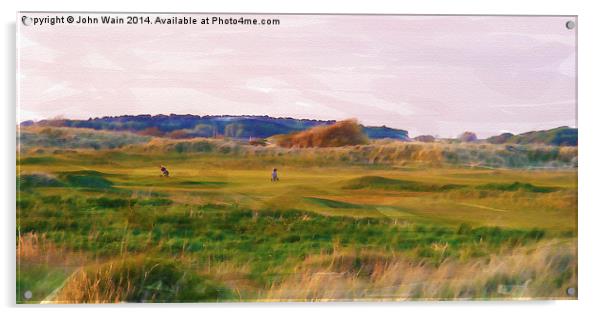 West Lancs Golf Club Original Digital Water Colour Acrylic by John Wain