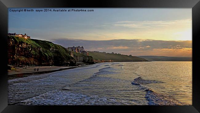 Whitby Beach Sunset Framed Print by keith sayer