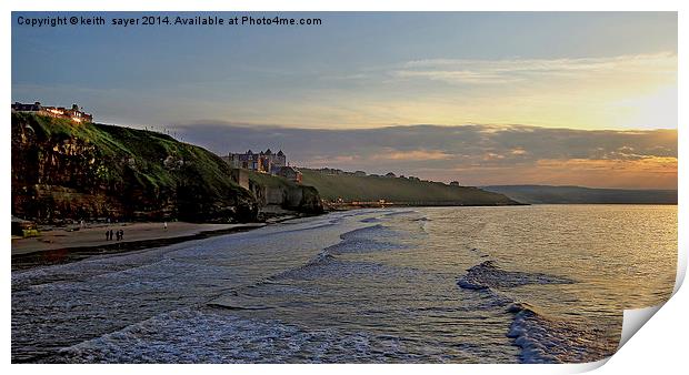 Whitby Beach Sunset Print by keith sayer