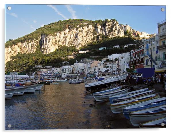Capri Harbour Italy Acrylic by Linda More