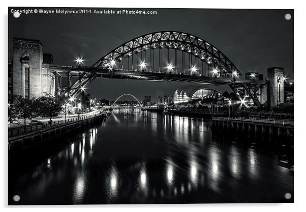 Tyne Bridge & The Sage Acrylic by Wayne Molyneux