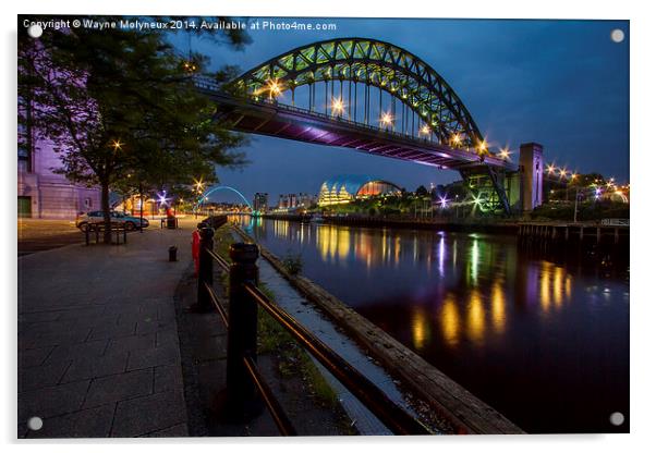 Tyne Bridge & The Sage Acrylic by Wayne Molyneux