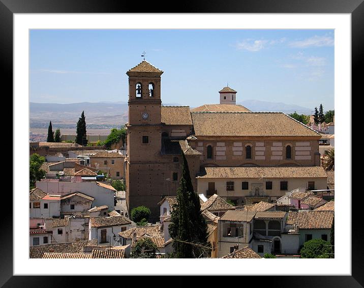 Typical church in Granada, Spain Framed Mounted Print by Linda More