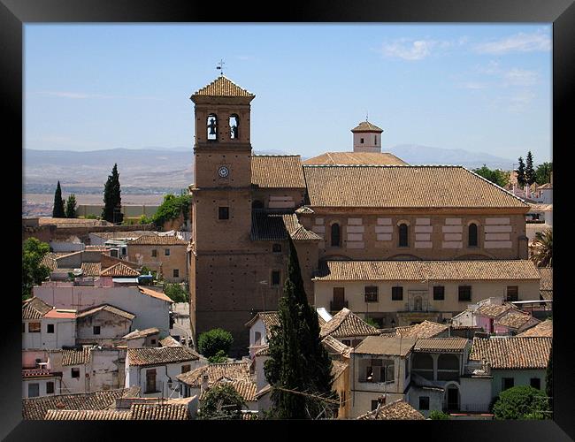 Typical church in Granada, Spain Framed Print by Linda More