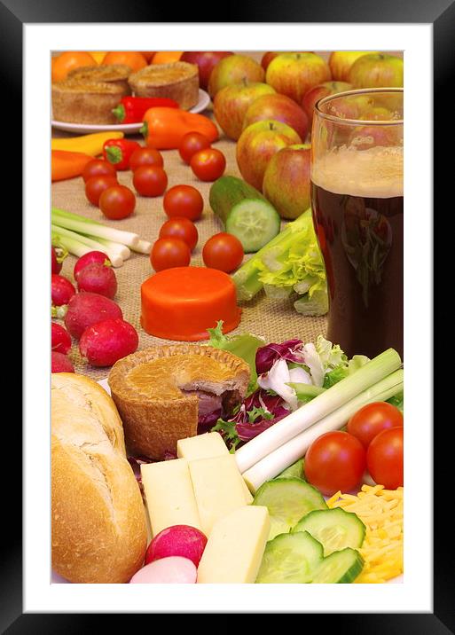 Traditional English Ploughmans Lunch Framed Mounted Print by Richard Pinder