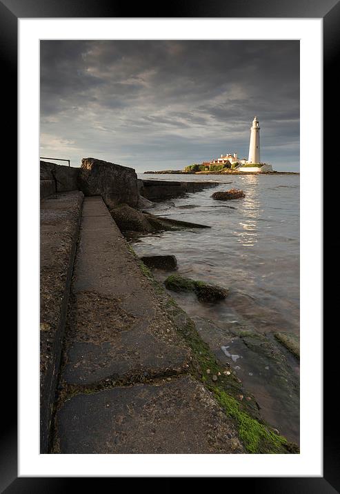Steps of St marys lighthouse Framed Mounted Print by Richard Armstrong