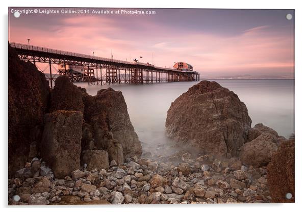 Mumbles pier, Swansea Acrylic by Leighton Collins
