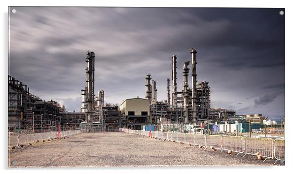 Oil Refinery Acrylic by Grant Glendinning