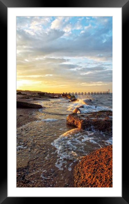 a suffolk sunset Framed Mounted Print by chrissy woodhouse