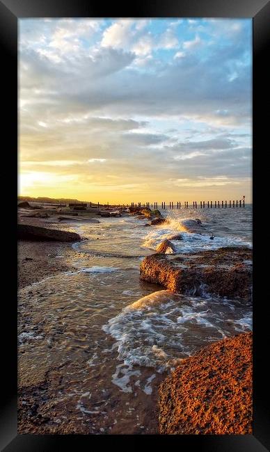 a suffolk sunset Framed Print by chrissy woodhouse