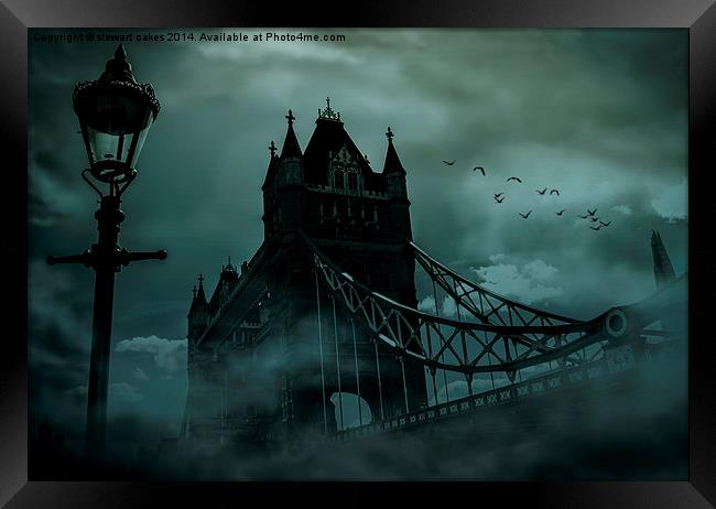 Tower Bridge Black out Framed Print by stewart oakes