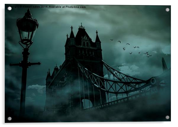 Tower Bridge Black out Acrylic by stewart oakes