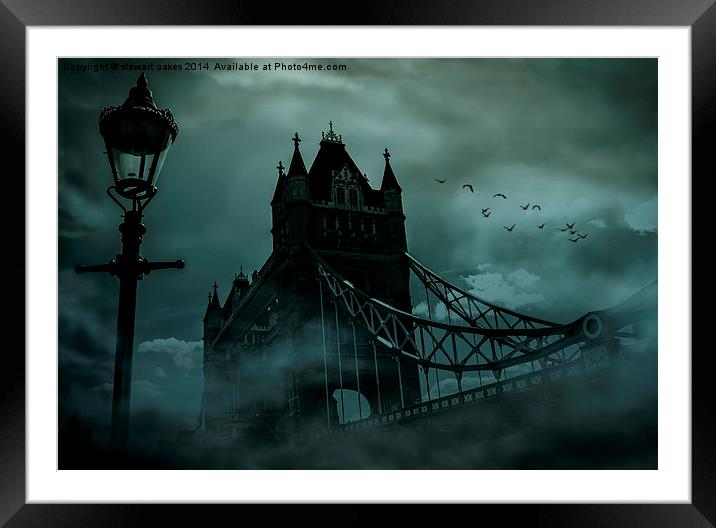 Tower Bridge 1894 Black out Framed Mounted Print by stewart oakes